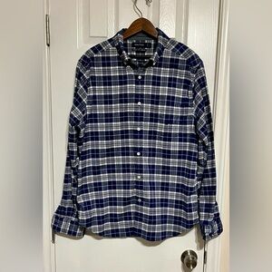 Nautica Men's Blue Plaid Button‎ Down Long Sleeve Shirt Size Large